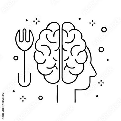 brain food icon, brain food line art - simple line art of brain food, perfect for brain food logos and icons