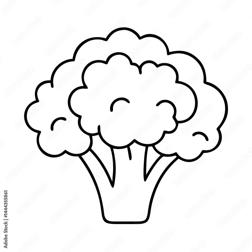 broccoli icon, broccoli line art - simple line art of broccoli, perfect for broccoli logos and icons broccoli icon, broccoli line art - simple line art of broccoli, perfect for broccoli logos and icons