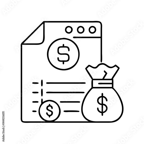 Wallpaper Mural budget icon, budget line art - simple line art of budget, perfect for budget logos and icons Torontodigital.ca