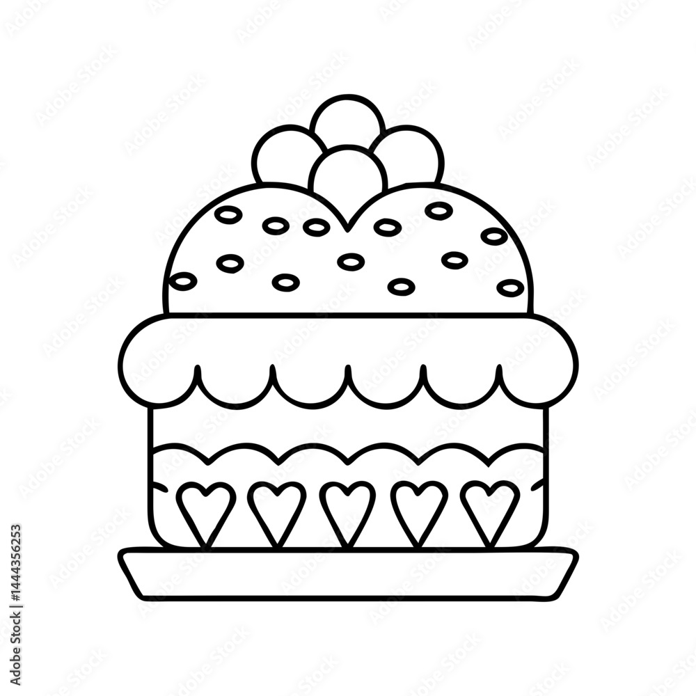 cake icon, cake line art - simple line art of cake, perfect for cake logos and icons cake icon, cake line art - simple line art of cake, perfect for cake logos and icons