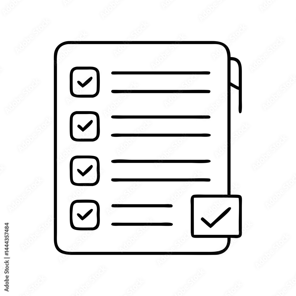 checklist icon, checklist line art - simple line art of checklist, perfect for checklist logos and icons checklist icon, checklist line art - simple line art of checklist, perfect for checklist logos and icons