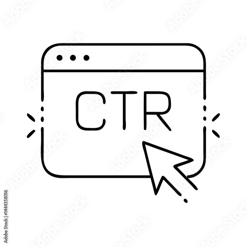 click through rate ctr icon, click through rate ctr line art - simple line art of click through rate ctr, perfect for click through rate ctr logos and icons