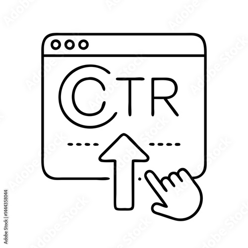 click through rate ctr icon, click through rate ctr line art - simple line art of click through rate ctr, perfect for click through rate ctr logos and icons
