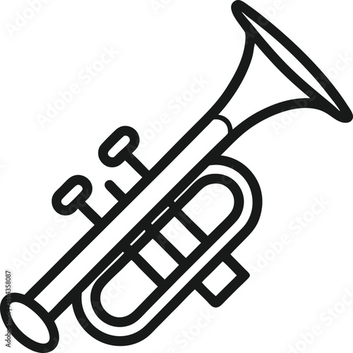 Trumpet outline icon  isolated on a transparent background.eps