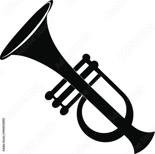 Vector silhouette of a Trumpet on a transparent background