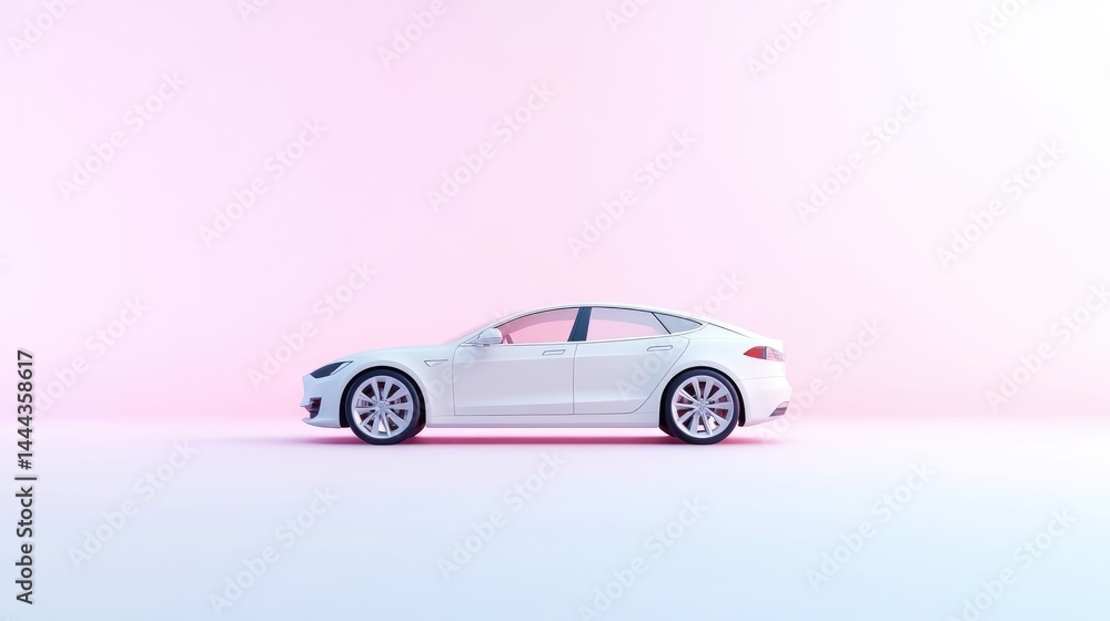 Fototapeta premium Modern electric vehicle in a minimalist studio setting