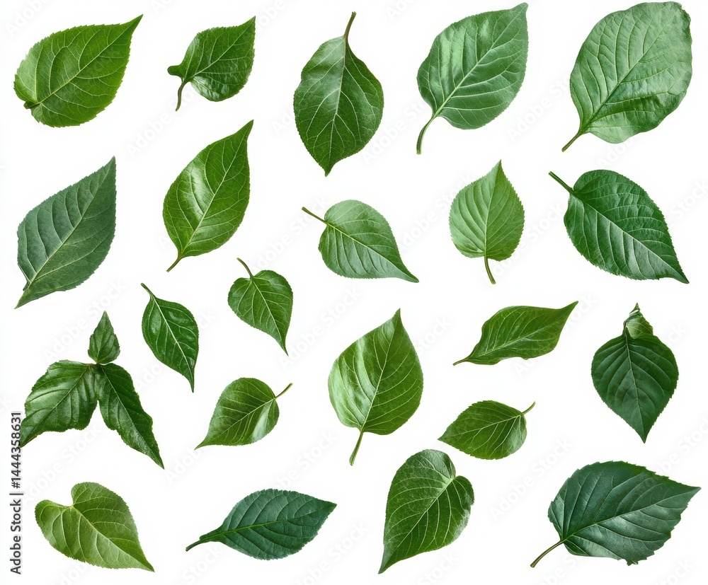 green leaves isolated green leaves isolated