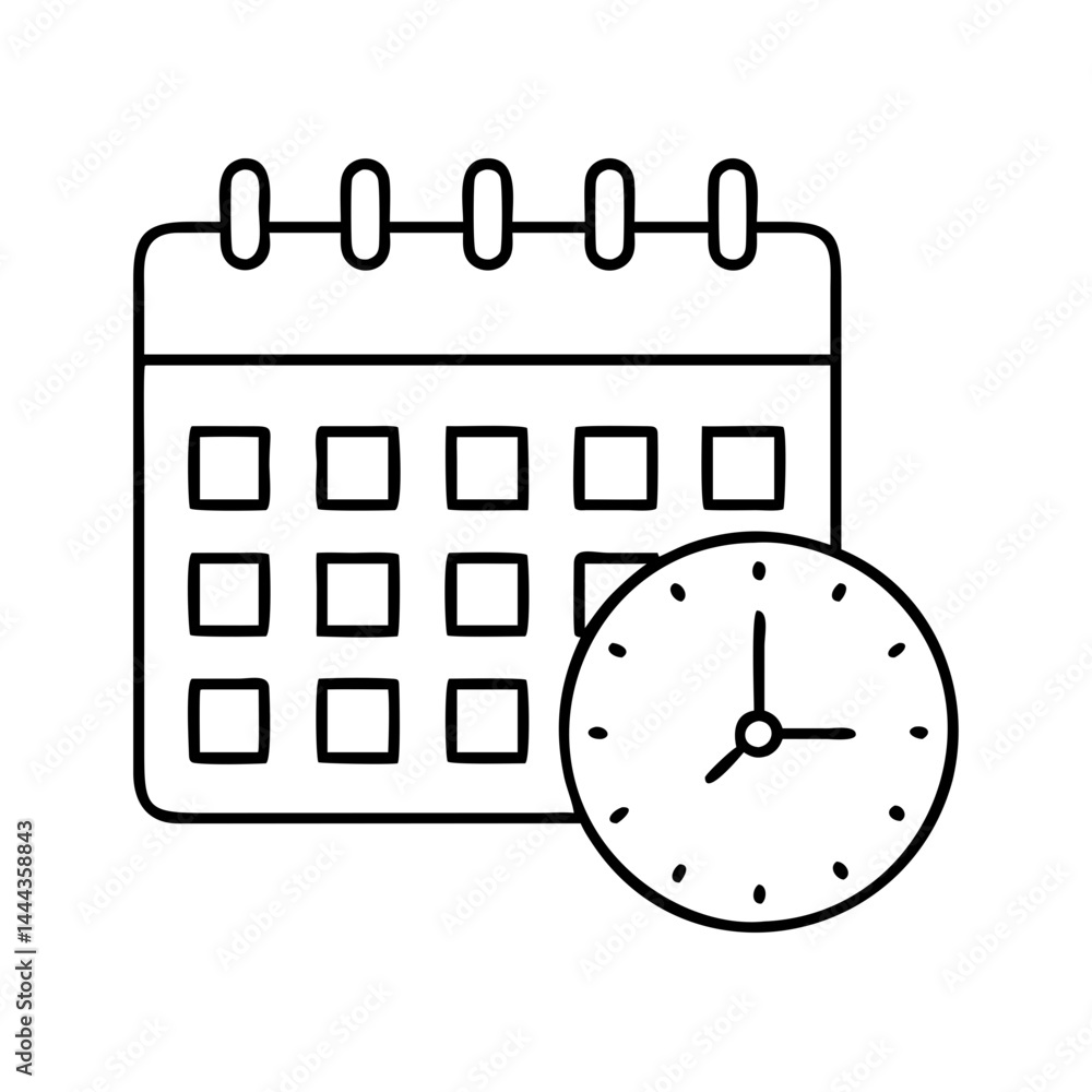 clock with calendar icon, clock with calendar line art - simple line art of clock with calendar, perfect for clock with calendar logos and icons clock with calendar icon, clock with calendar line art - simple line art of clock with calendar, perfect for clock with calendar logos and icons