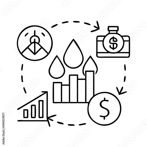 commodity prices icon, commodity prices line art - simple line art of commodity prices, perfect for commodity prices logos and icons