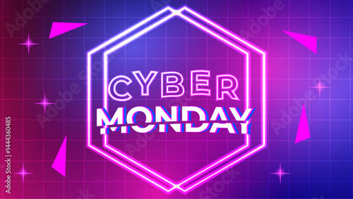 Lighten grafient glitch cyber monday with modern style