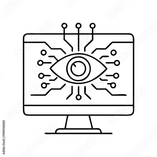 computer vision icon, computer vision line art - simple line art of computer vision, perfect for computer vision logos and icons