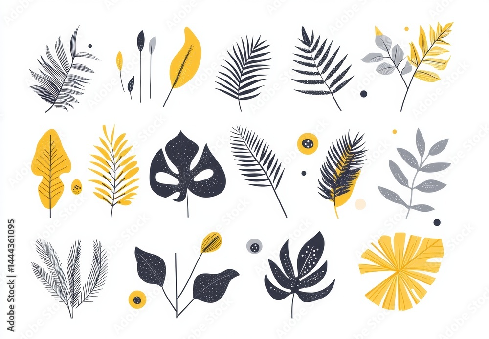 Fototapeta premium vector illustration of a set of feathers