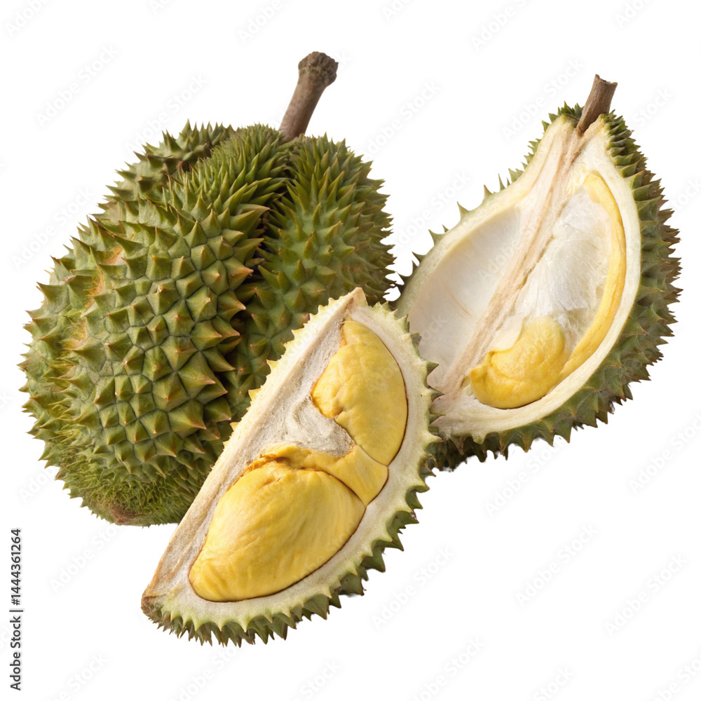 Obraz premium delicious durian on white background