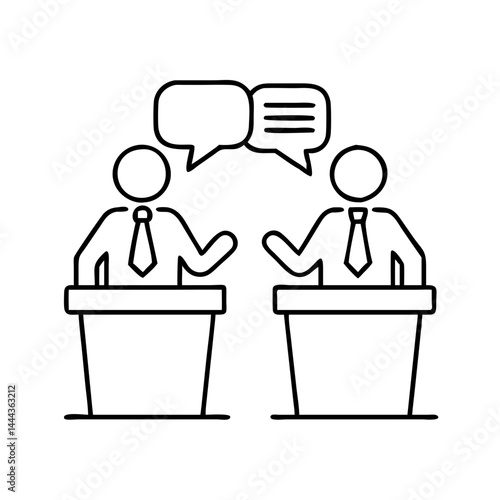 debate icon, debate line art - simple line art of debate, perfect for debate logos and icons