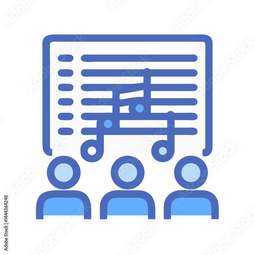 Music education lesson, concert and musical performance learning