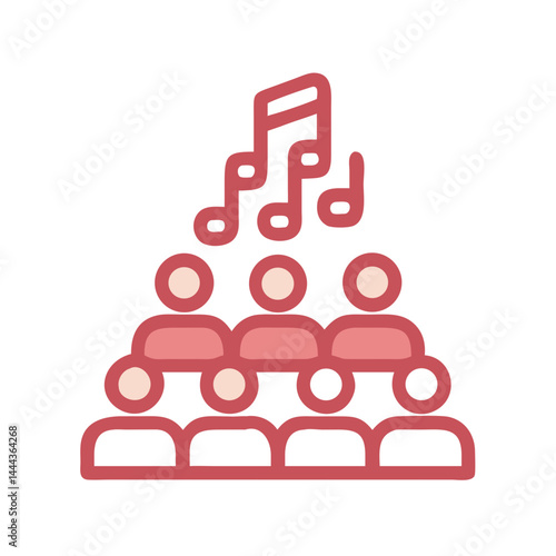 Icon of choir performance with musical notes symbol