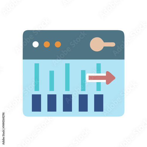 Website settings panel with control and data bars