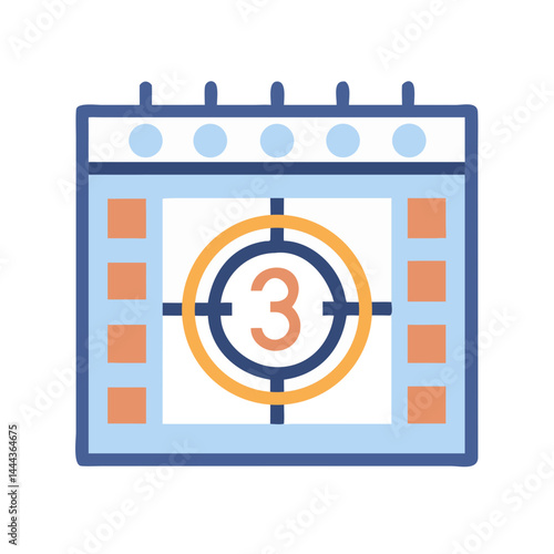 Third day appointment reminder icon on calendar graphic