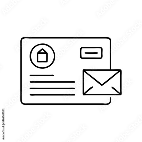 direct mail icon, direct mail line art - simple line art of direct mail, perfect for direct mail logos and icons