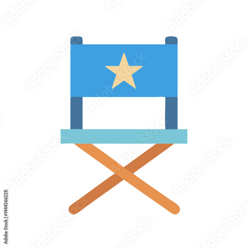 Director's chair vector illustration icon with star emblem