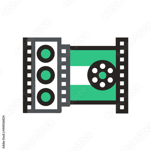 Film Reel Vector: Entertainment, Cinema, and Audiovisual Media