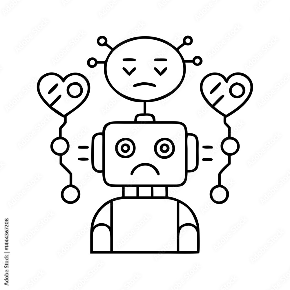 emotional ai icon, emotional ai line art - simple line art of emotional ai, perfect for emotional ai logos and icons emotional ai icon, emotional ai line art - simple line art of emotional ai, perfect for emotional ai logos and icons
