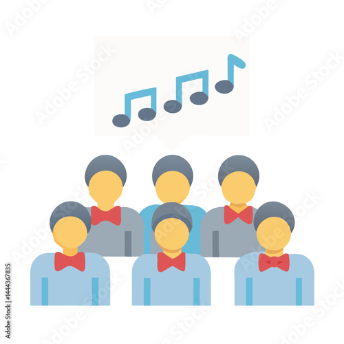 Choir sings beautiful music vector illustration on black