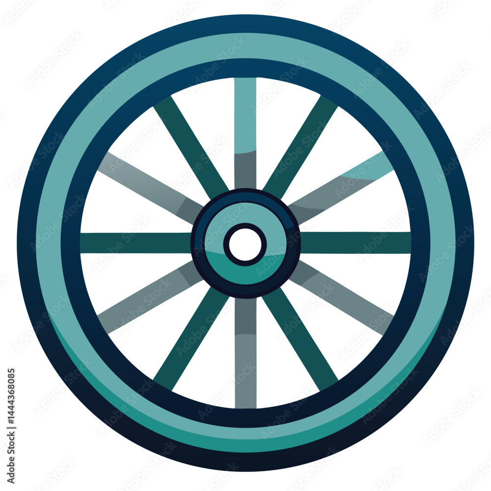 Fototapeta premium Wheel icon isolated on white background