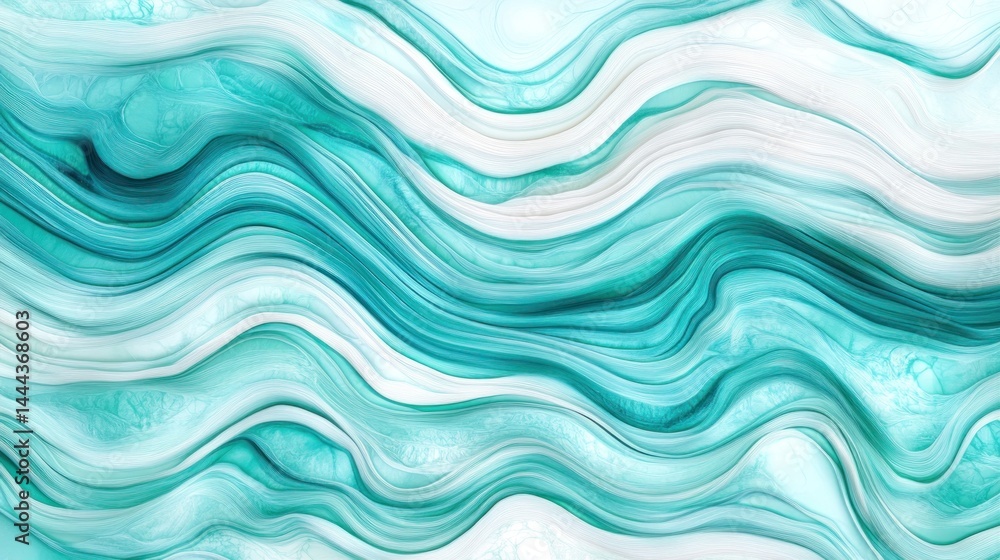 Abstract swirling pattern of turquoise and white flowing lines. Abstract swirling pattern of turquoise and white flowing lines.