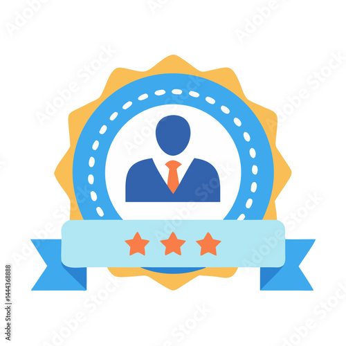 Employee of the month badge or award vector