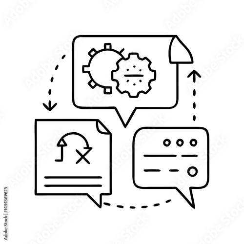 machine translation icon, machine translation line art - simple line art of machine translation, perfect for machine translation logos and icons