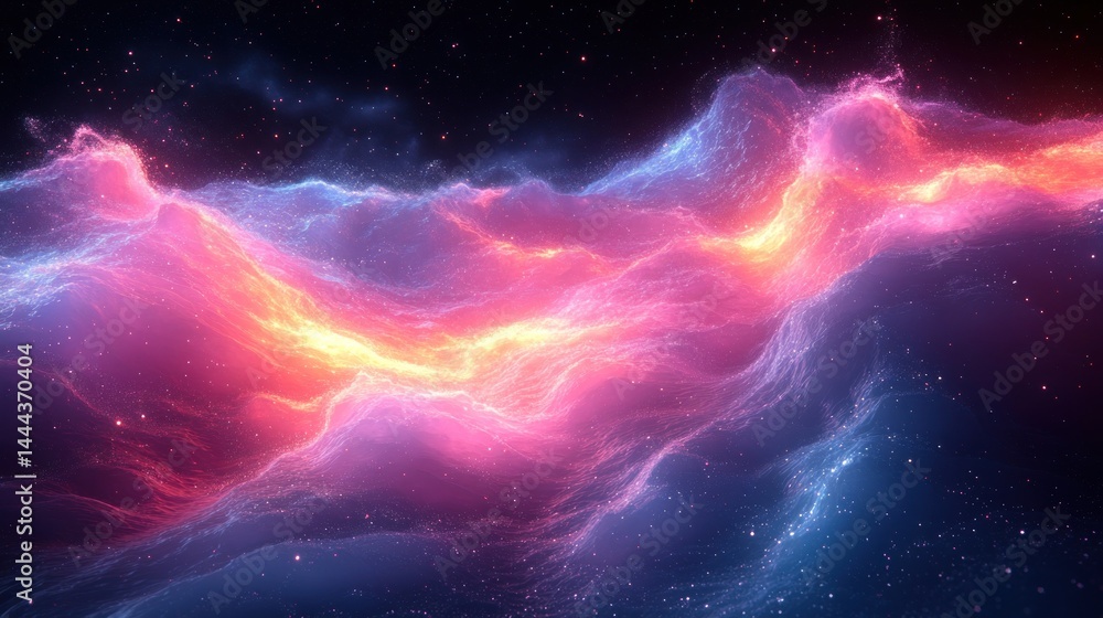 Cosmic Nebula: A Celestial Tapestry of Pink and Blue