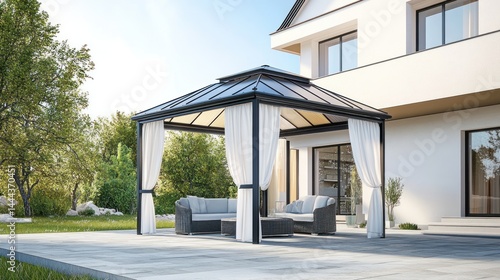 Wallpaper Mural Modern Outdoor Gazebo with Patio Furniture Torontodigital.ca