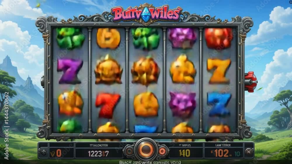 Whimsical Slot Machine Animation: A Fantasy-Themed Digital Gambling Experience