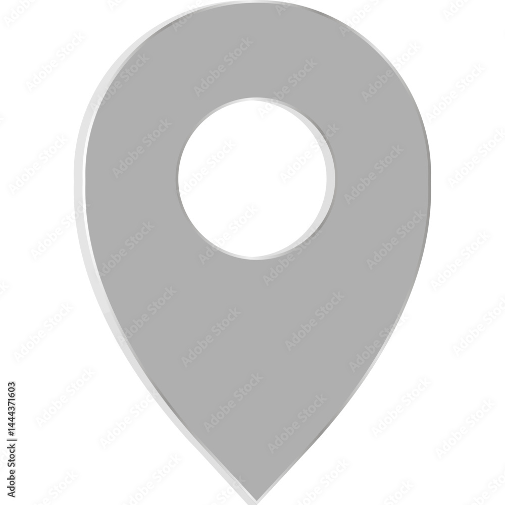 Silver Map Pin, Pointer, Marker, Navigation, GPS. Vector 3d Icon Silver Map Pin, Pointer, Marker, Navigation, GPS. Vector 3d Icon