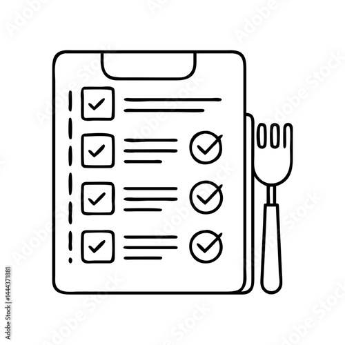 meal plan icon, meal plan line art - simple line art of meal plan, perfect for meal plan logos and icons