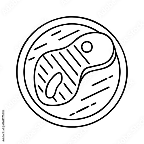 meat steak icon, meat steak line art - simple line art of meat steak, perfect for meat steak logos and icons