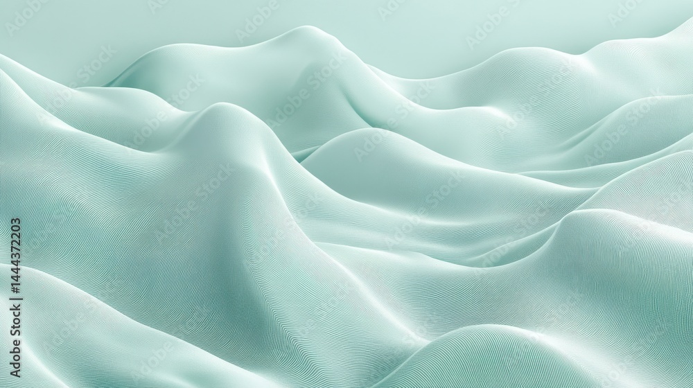 Obraz premium Soft, flowing waves of textured fabric in serene pastel setting