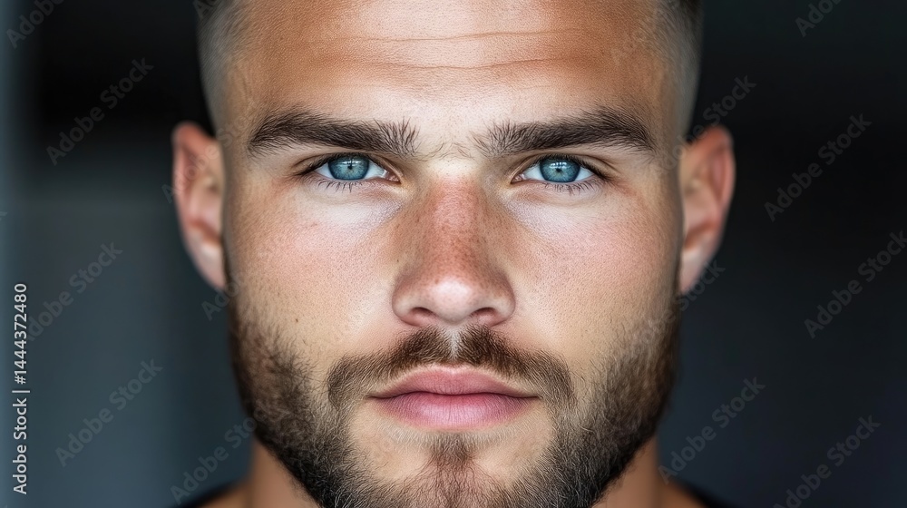Fototapeta premium Close-up portrait of a man with intense gaze