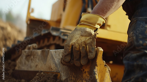 Construction Worker Operating Heavy Machinery