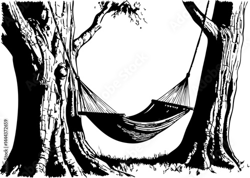 Relaxing summer hammock retreat in nature tranquil outdoor scene for peaceful moments