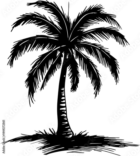 Summer palm trees tropical beach destination illustrative vibrant environment artistic viewpoint nature concept
