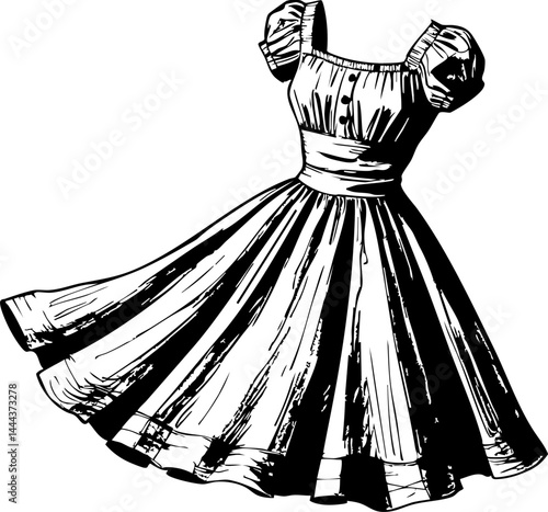 Summer dress fashion showcase beachside illustration vibrant artistic perspective