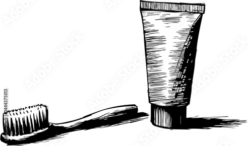 Daily dental care routine toothbrush and toothpaste bathroom setting illustration clean environment close-up view health concept