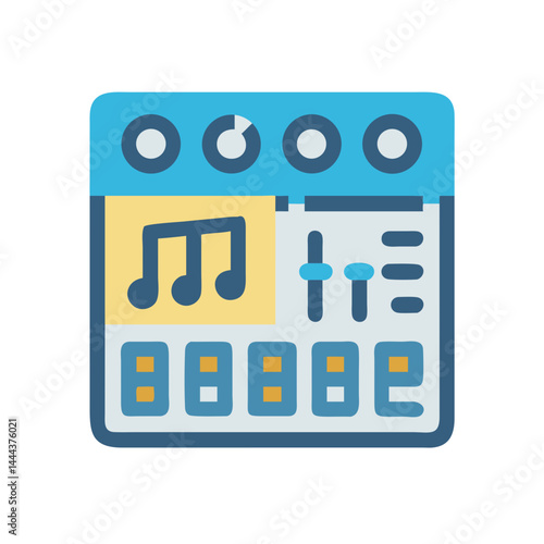 Digital Music Production App Interface, Beatmaker Graphic