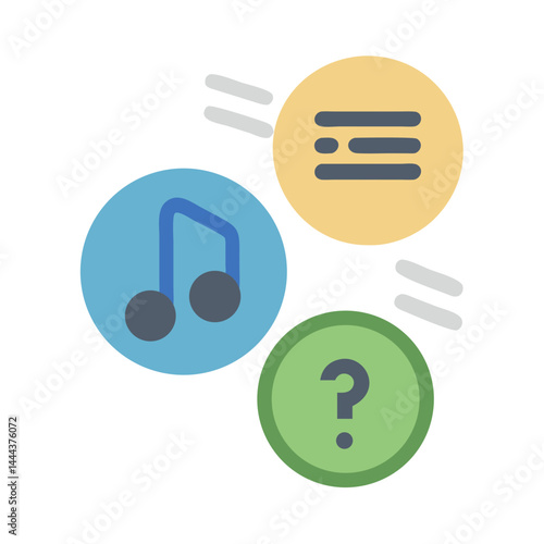 Connecting ideas: music, information, and questions icon design