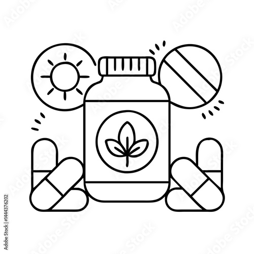 multivitamin icon, multivitamin line art - simple line art of multivitamin, perfect for multivitamin logos and icons