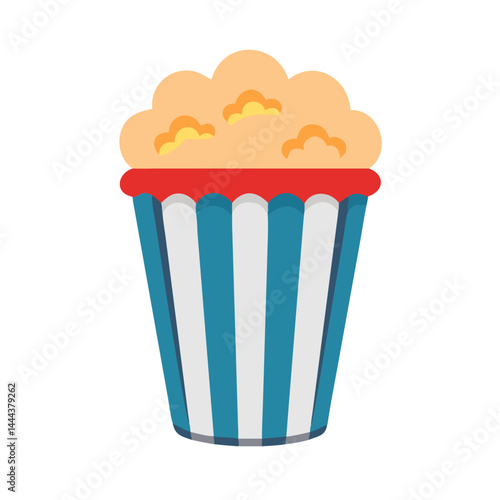 Delicious popcorn bucket, red, white and blue icon