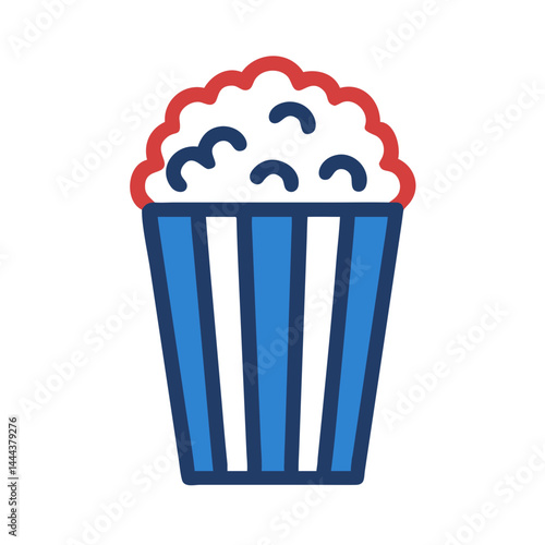Popcorn Bucket Illustration: Movie Theater Snack Food