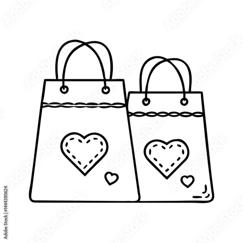 party favor bags icon, party favor bags line art - simple line art of party favor bags, perfect for party favor bags logos and icons
